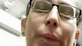 Awesome lady dumping shit