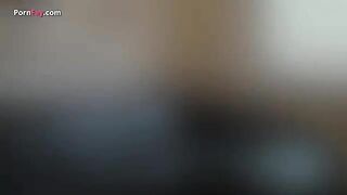 Blonde woman on the couch pooping on the cock