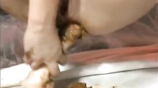 Dirty slut shit smearing play