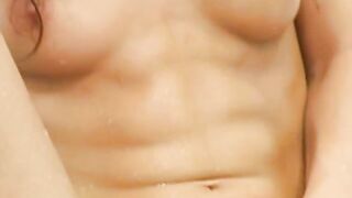 Shaved pussy girl pissing for girlfriend