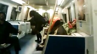 Drunk whore caught pisses in the metro
