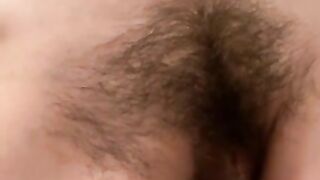 Extreme hairy pee closeup