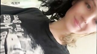 Cute sexy teen girlfriend teasing and pussy fingering