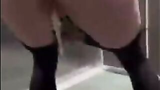 Amateur lady caught pissing on the floor