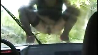 Pee splash over the car's hood