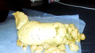 Huge poop and gaping hole closeup