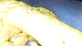 Huge poop and gaping hole closeup