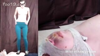 Kinky lady shitting fresh load for slave