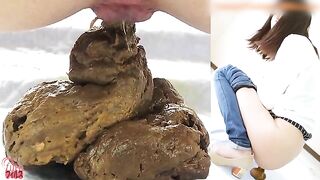 Japanese pink asshole and lovely shit