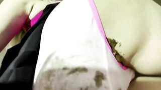 Beautiful blonde mature lady panty shitting