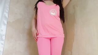 Cute brunette girlfriend rubbing shit on the ass