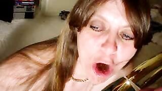 Nextdoor horny housewife drinks piss