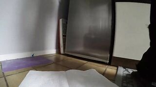 Petite girl's big soft poop on bathroom floor