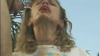 Girl forced to get pee in mouth