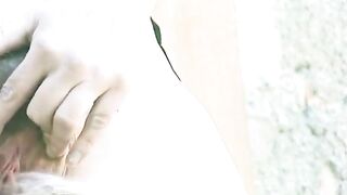 Skinny hot chick smearing shit on her sexy body