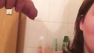 Fat cock pissing for girlfriend