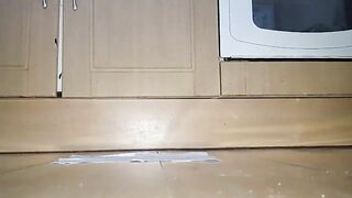 Hot hairy girl and sweet shit on the floor