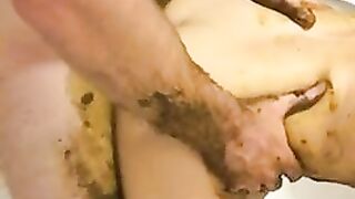 Shit smearing dude fucking her girlfriend