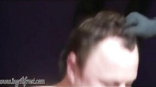 Shitty gloves licking horny slave