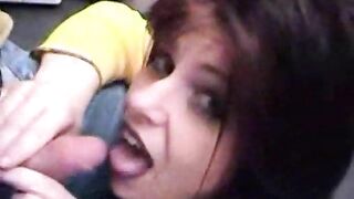 Tasha drinks more fresh piss