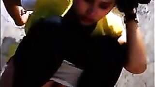 Cute thai girl caught pooping