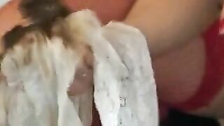 Two women fill there knickers their lovers  face