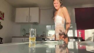 Pee and poop show in the kitchen