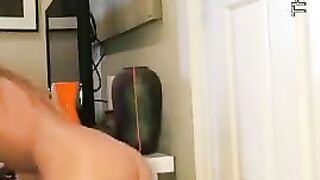 Blonde chick pooping panties