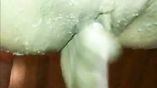 Cunt gets shit stuffed and fucked closeup