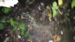 Disgusting slut loves shit on her ass outdoor