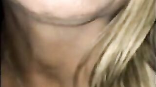 Blonde lusty MILF eating shit