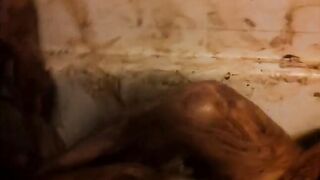 Filthy shit covered slut enjoying sex