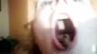 Girl licks eats and swallows shit