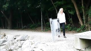 Husband films his wife while she pee pee