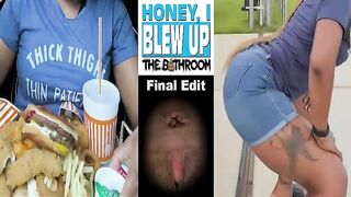 Ebony slutty lady pushing shit