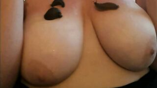 Big boobs amateur wife showing her dark turd