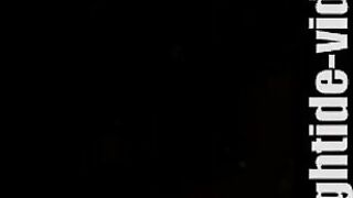 Tattooed blonde milf licking her shit