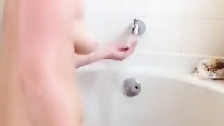 Sweet busty chubby lady shitting hard