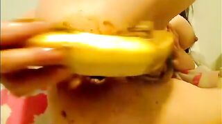 Lusty dirty babe enjoying big dildo fuck