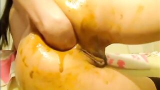 Lusty dirty babe enjoying big dildo fuck