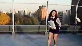 Office hot retro girl dumping show