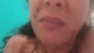 Mature whore eating shit