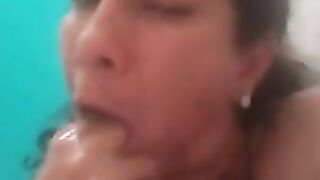 Mature whore eating shit