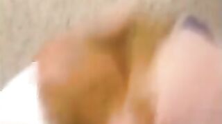 Playing with sticky scat cock