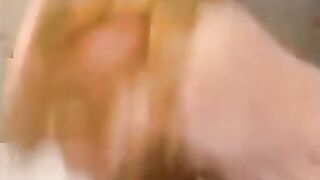 Playing with sticky scat cock