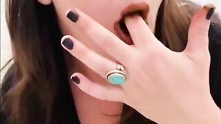 Slutty lady eating shit