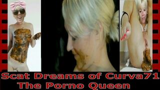 Brunette girlfriend teasing and shitting hard