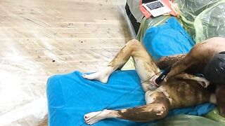 Slut get scat covered, fucking and cum