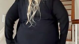 Staircase shitting from thick fat ass