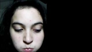 Girl chewing and swallowing shit